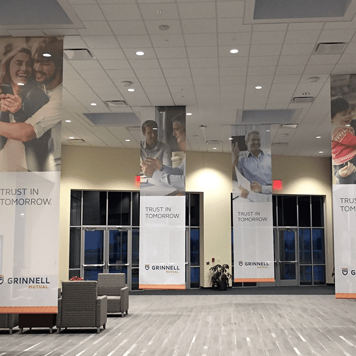 Grinnell Mutual Lobby Banners Example