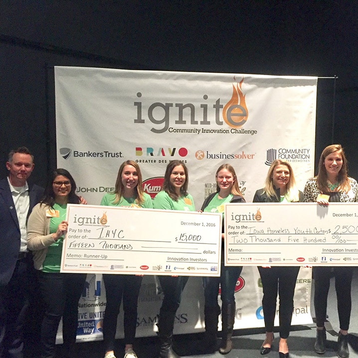 IHYC Receiving Donation at Ignite Event