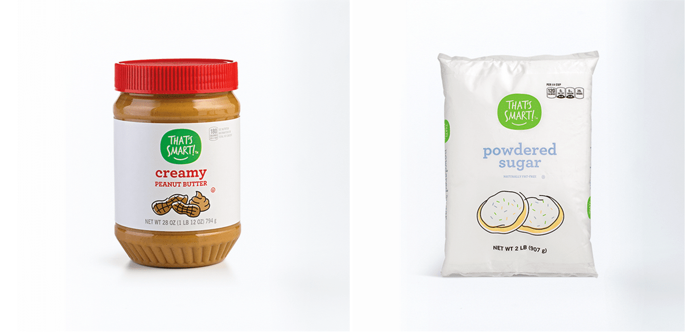 That's Smart Peanut Butter and Powdered Sugar Food Package Design