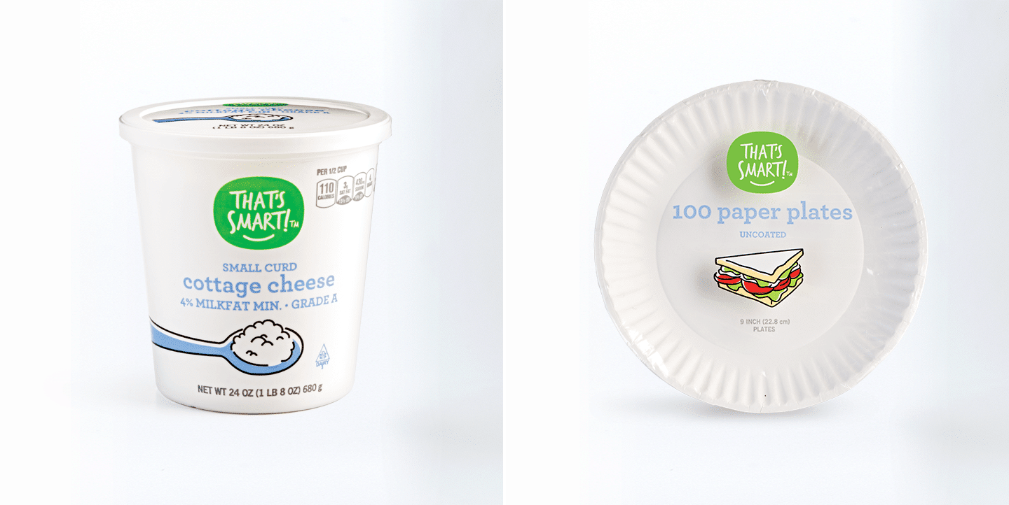 That's Smart Cottage Cheese and Paper Plates Food Package Design